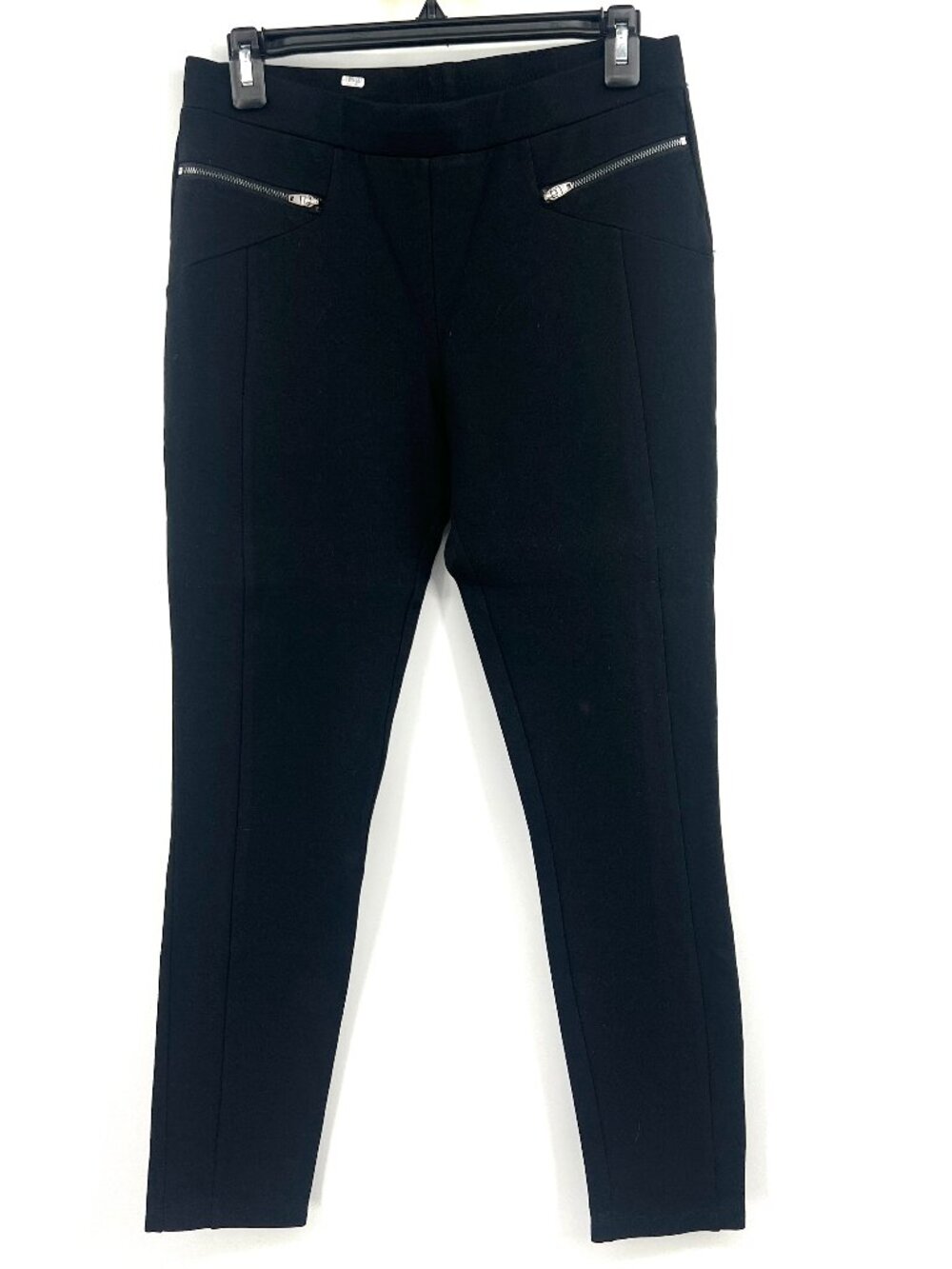 DKNY Black Zipper Detailed Pull On Skinny Pants Women's Small